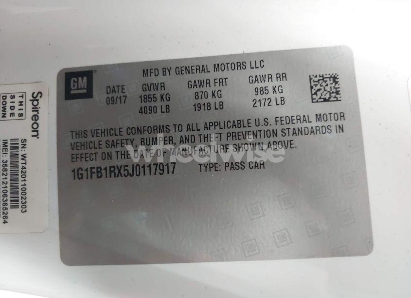 Photo 9 of 2018 Chevrolet Camaro 1LT (VIN 1G1FB1RX5J0117917)