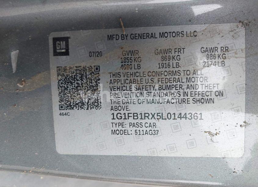 Photo 9 of 2020 Chevrolet Camaro RWD 1LS (VIN 1G1FB1RX5L0144361)