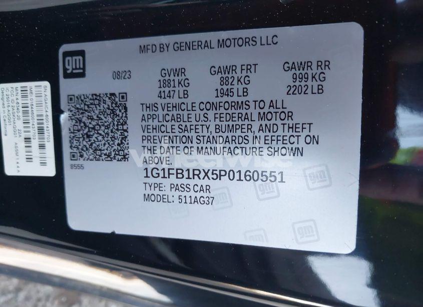 Photo 9 of 2023 Chevrolet Camaro RWD 1LT (VIN 1G1FB1RX5P0160551)