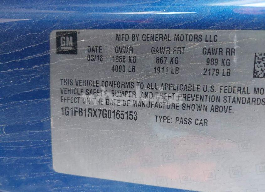 Photo 9 of 2016 Chevrolet Camaro 1LT (VIN 1G1FB1RX7G0165153)