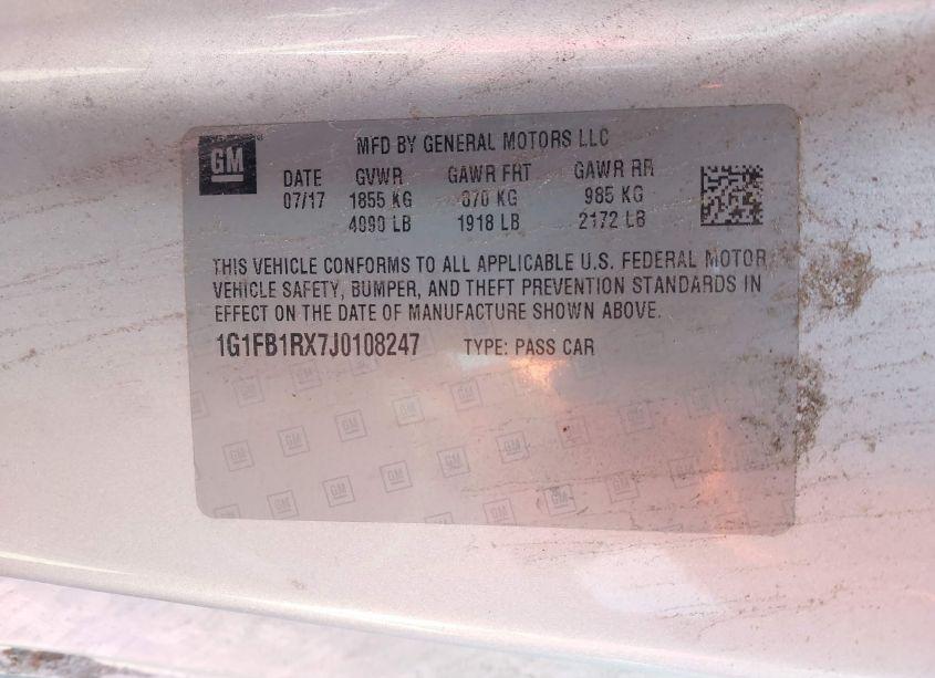 Photo 9 of 2018 Chevrolet Camaro 1LT (VIN 1G1FB1RX7J0108247)