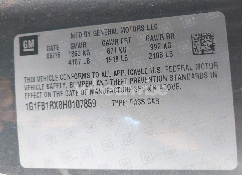 Photo 9 of 2017 Chevrolet Camaro 1LT (VIN 1G1FB1RX8H0107859)