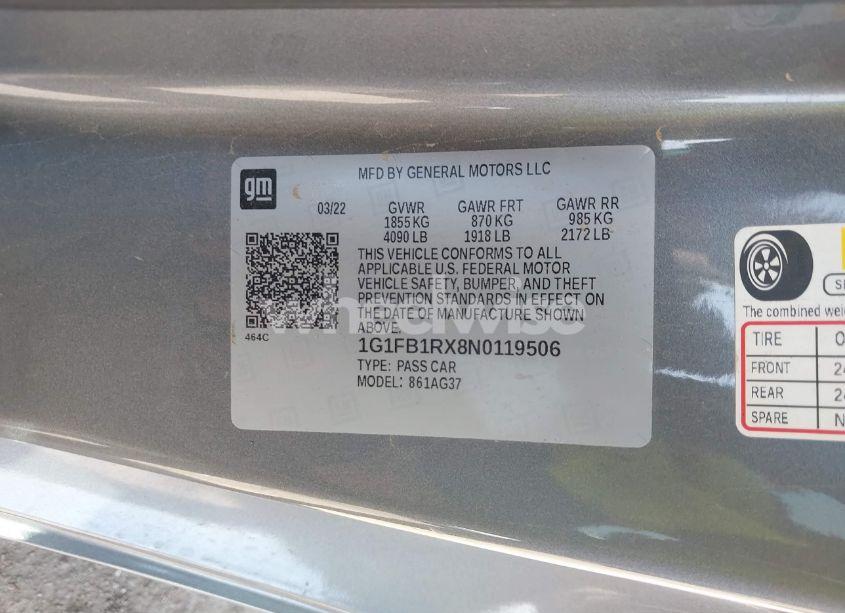 Photo 9 of 2022 Chevrolet Camaro RWD 1LT (VIN 1G1FB1RX8N0119506)