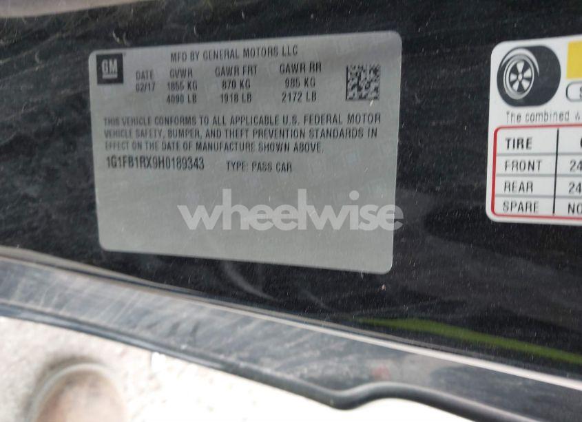 Photo 8 of 2017 Chevrolet Camaro 1LT (VIN 1G1FB1RX9H0189343)