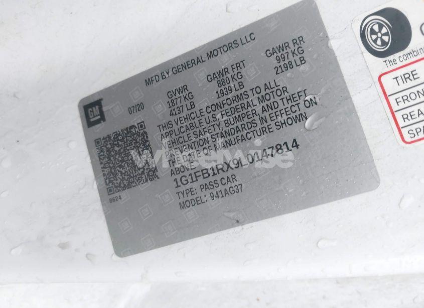 Photo 9 of 2020 Chevrolet Camaro RWD 1LT (VIN 1G1FB1RX9L0147814)