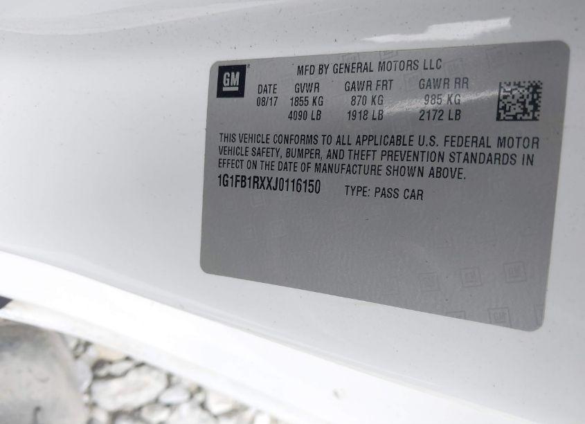 Photo 9 of 2018 Chevrolet Camaro 1LT (VIN 1G1FB1RXXJ0116150)