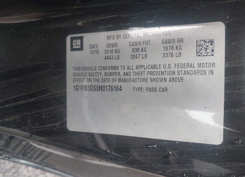 Photo 9 of 2017 Chevrolet Camaro 1LT (VIN 1G1FB3DS0H0176164)