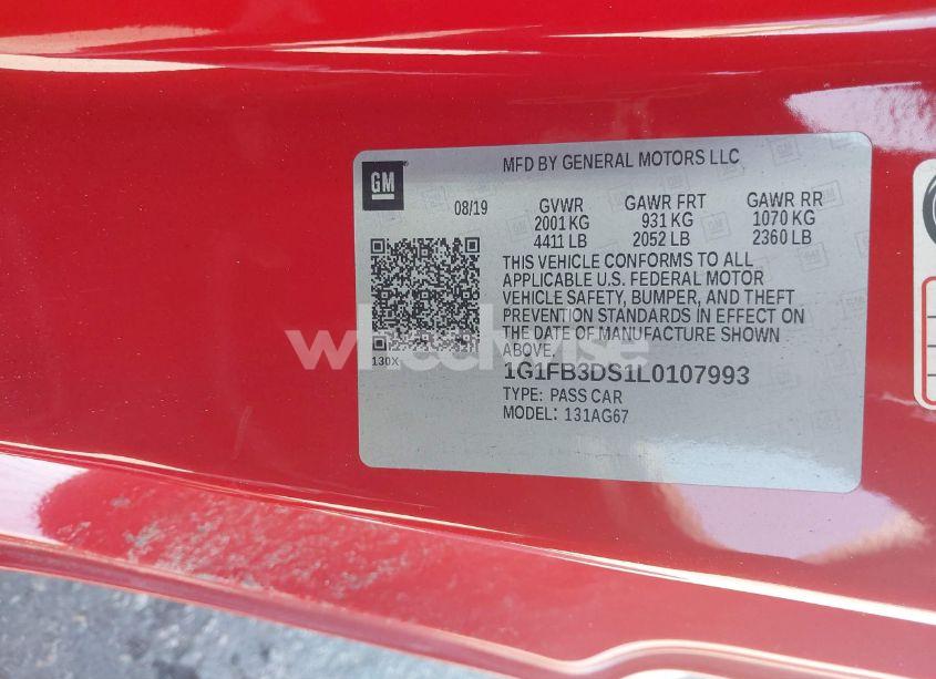 Photo 9 of 2020 Chevrolet Camaro RWD 1LT (VIN 1G1FB3DS1L0107993)