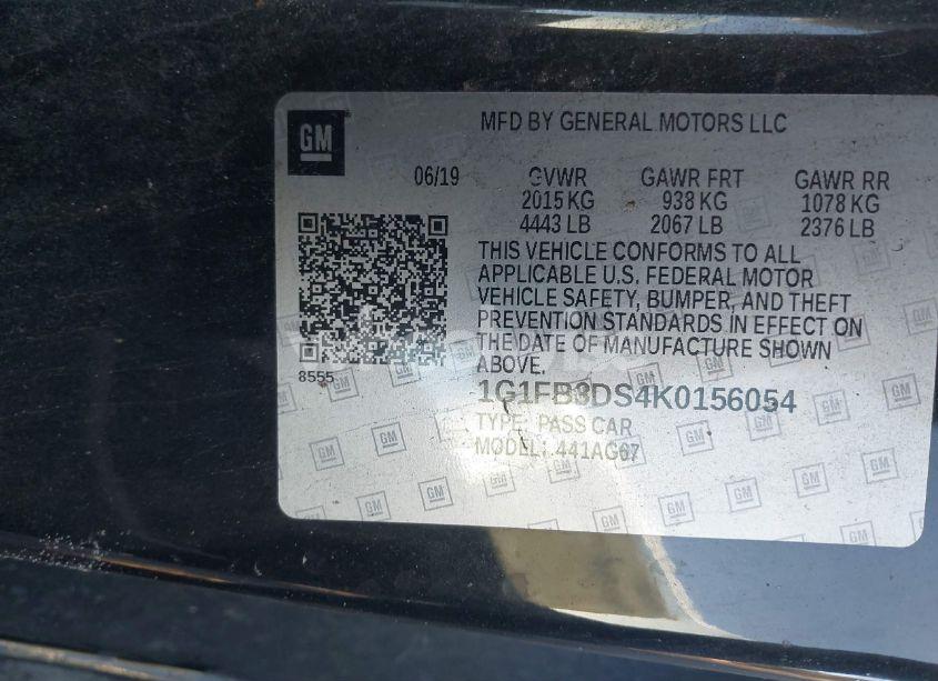 Photo 9 of 2019 Chevrolet Camaro 1LT (VIN 1G1FB3DS4K0156054)