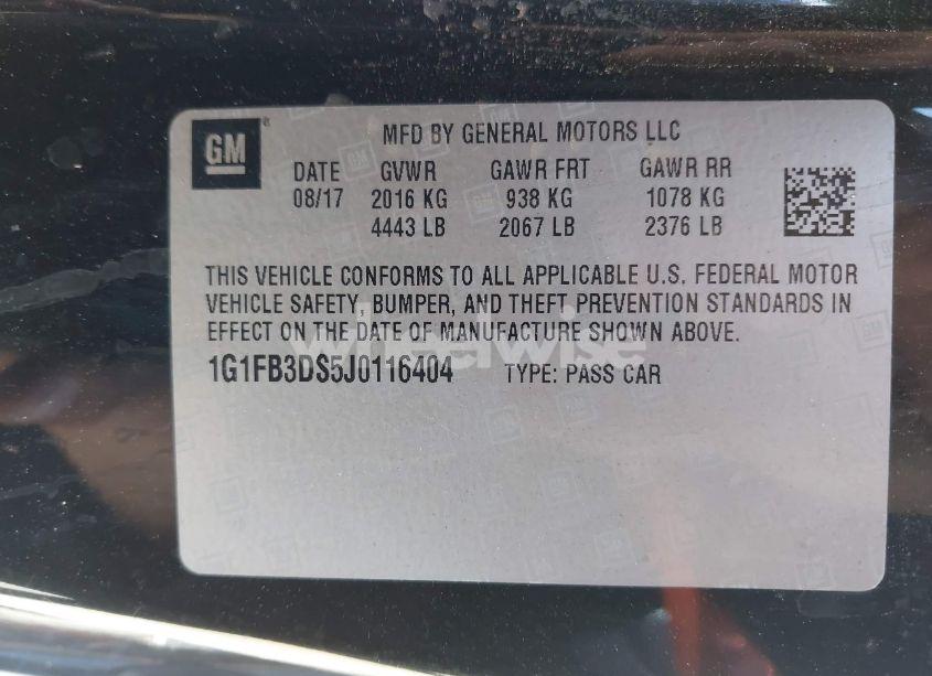 Photo 9 of 2018 Chevrolet Camaro 1LT (VIN 1G1FB3DS5J0116404)