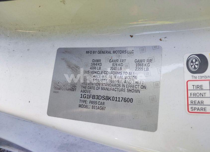 Photo 9 of 2019 Chevrolet Camaro 1LT (VIN 1G1FB3DS8K0117600)