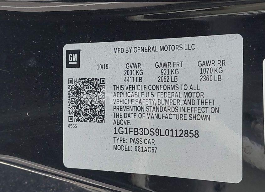 Photo 9 of 2020 Chevrolet Camaro RWD 1LT (VIN 1G1FB3DS9L0112858)