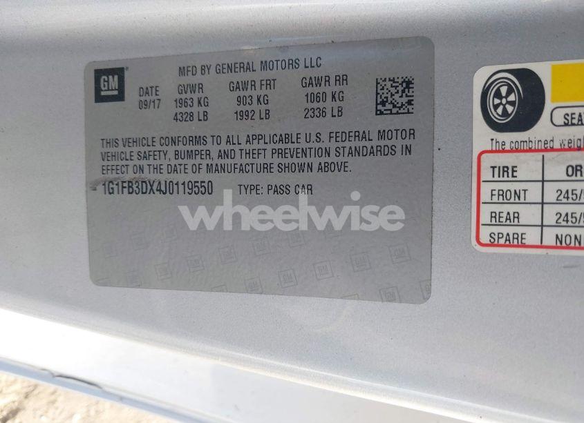 Photo 9 of 2018 Chevrolet Camaro 1LT (VIN 1G1FB3DX4J0119550)