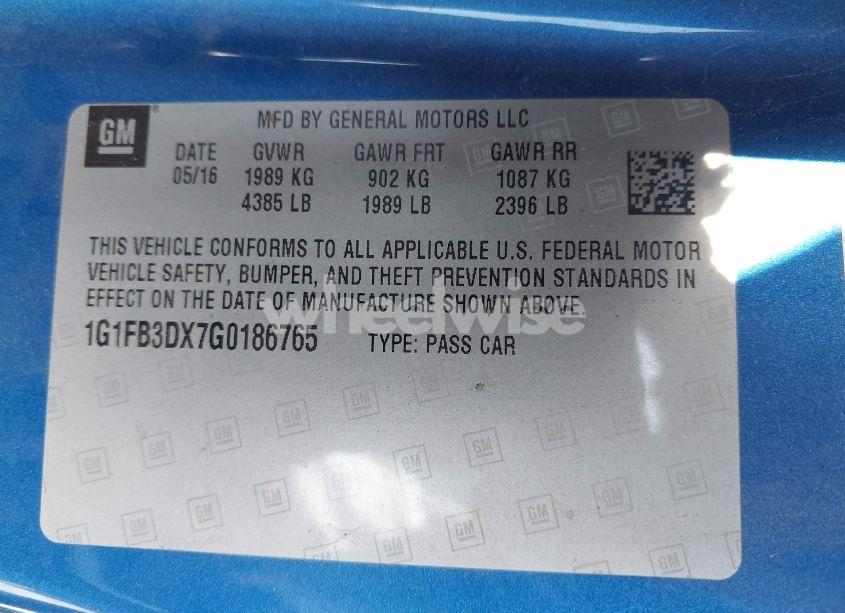 Photo 9 of 2016 Chevrolet Camaro 1LT (VIN 1G1FB3DX7G0186765)