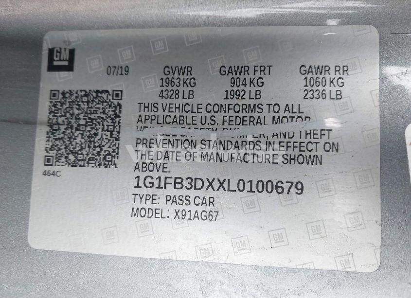 Photo 9 of 2020 Chevrolet Camaro RWD 1LT (VIN 1G1FB3DXXL0100679)