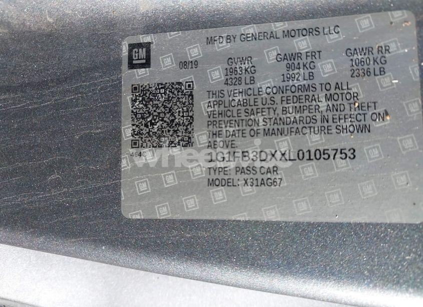 Photo 9 of 2020 Chevrolet Camaro RWD 1LT (VIN 1G1FB3DXXL0105753)