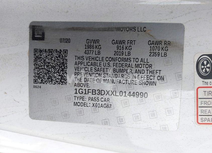 Photo 9 of 2020 Chevrolet Camaro RWD 1LT (VIN 1G1FB3DXXL0144990)