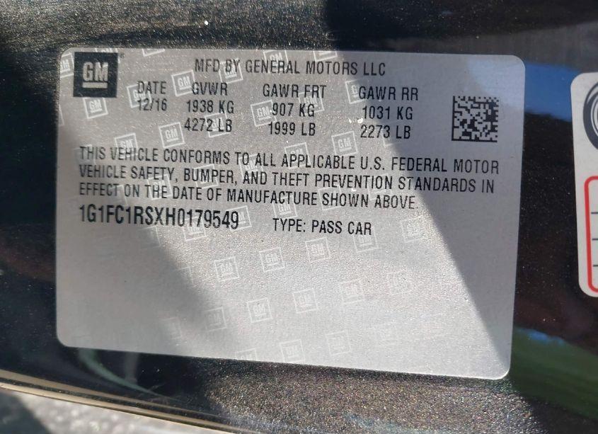 Photo 9 of 2017 Chevrolet Camaro 2LT (VIN 1G1FC1RSXH0179549)