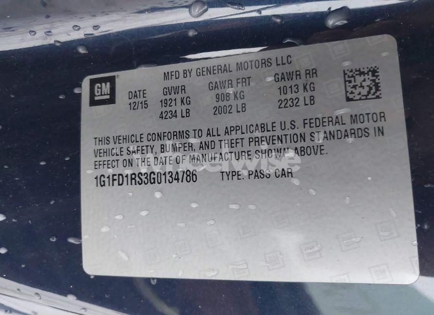 Photo 9 of 2016 Chevrolet Camaro 2LT (VIN 1G1FD1RS3G0134786)