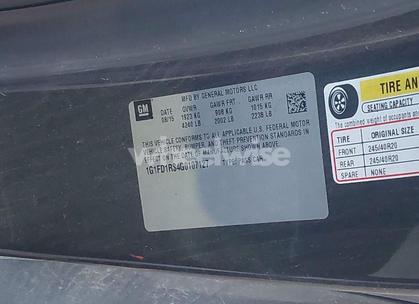 Photo 9 of 2016 Chevrolet Camaro 2LT (VIN 1G1FD1RS4G0107127)