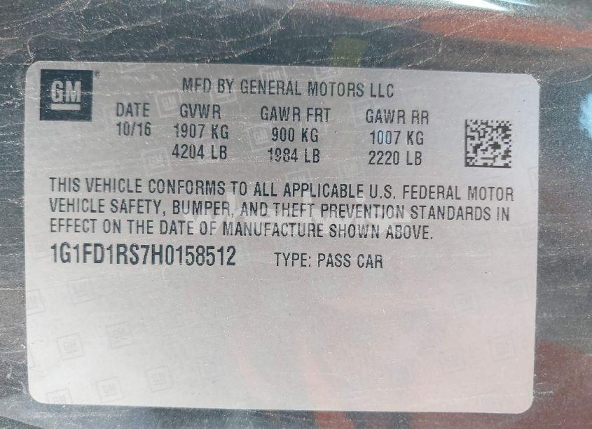 Photo 9 of 2017 Chevrolet Camaro 2LT (VIN 1G1FD1RS7H0158512)