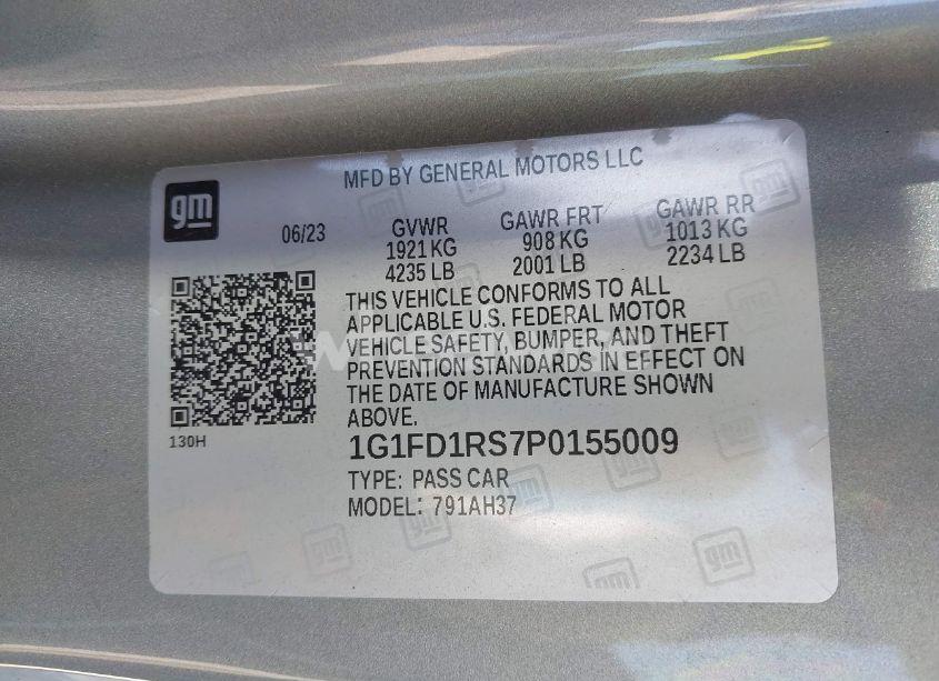 Photo 9 of 2023 Chevrolet Camaro RWD 2LT (VIN 1G1FD1RS7P0155009)