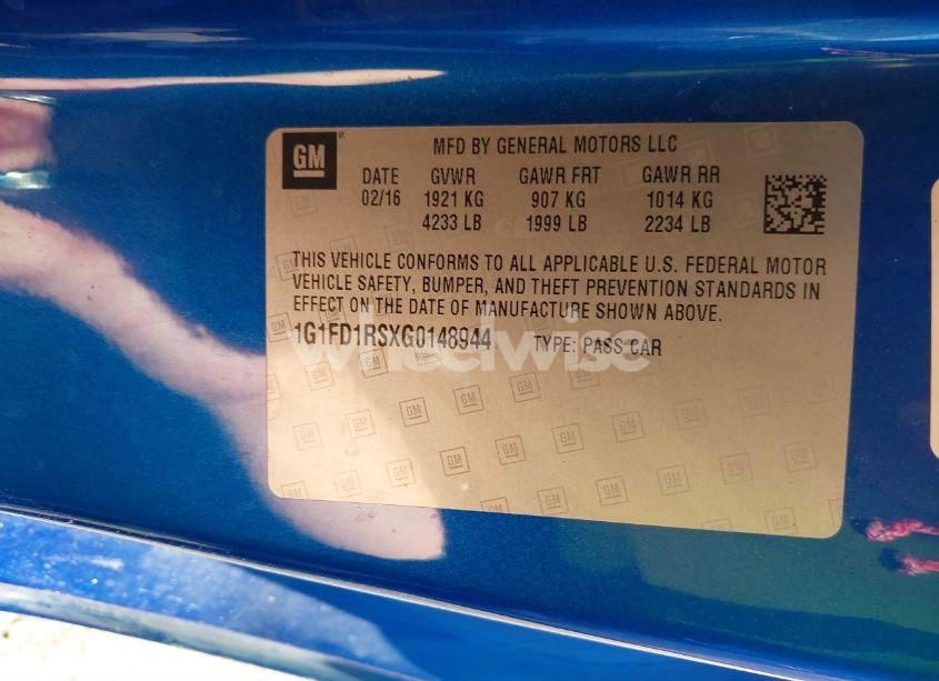 Photo 9 of 2016 Chevrolet Camaro 2LT (VIN 1G1FD1RSXG0148944)