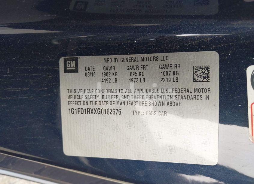 Photo 9 of 2016 Chevrolet Camaro 2LT (VIN 1G1FD1RXXG0162676)