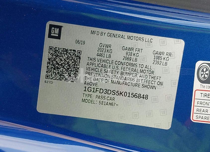 Photo 9 of 2019 Chevrolet Camaro 2LT (VIN 1G1FD3DS5K0156848)