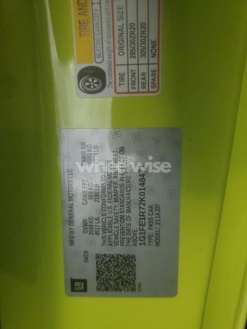 Photo 2 of 2019 CHEVROLET CAMARO SS (VIN 1G1FE1R72K0148471)