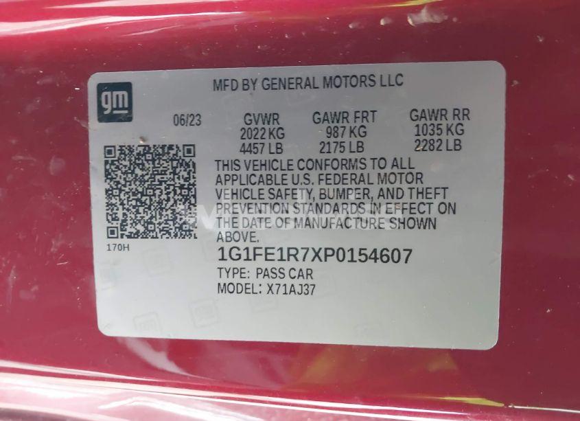 Photo 9 of 2023 Chevrolet Camaro RWD 1SS (VIN 1G1FE1R7XP0154607)