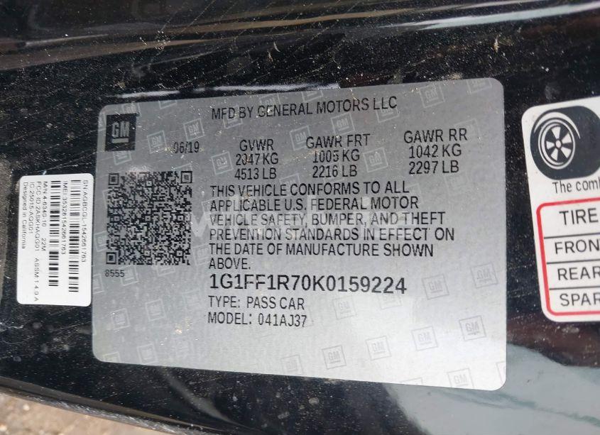 Photo 9 of 2019 Chevrolet Camaro 1SS (VIN 1G1FF1R70K0159224)