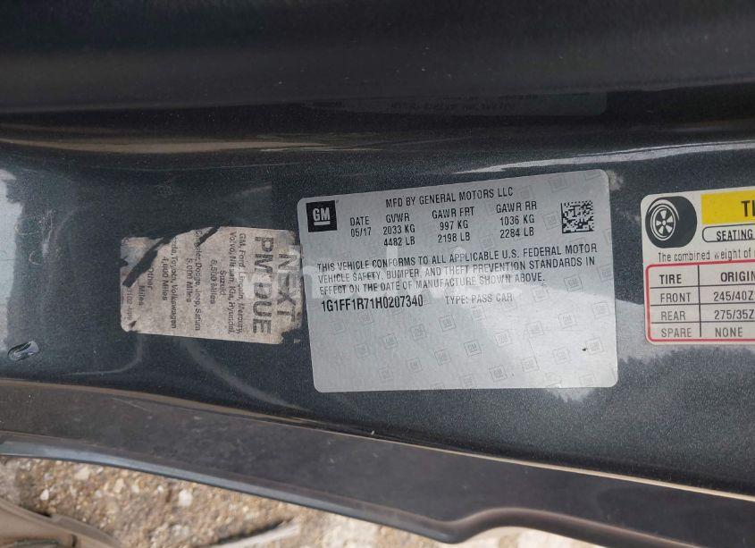 Photo 9 of 2017 Chevrolet Camaro 1SS (VIN 1G1FF1R71H0207340)