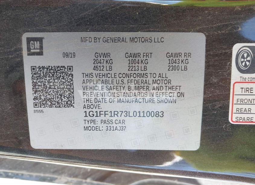 Photo 9 of 2020 Chevrolet Camaro (VIN 1G1FF1R73L0110083)