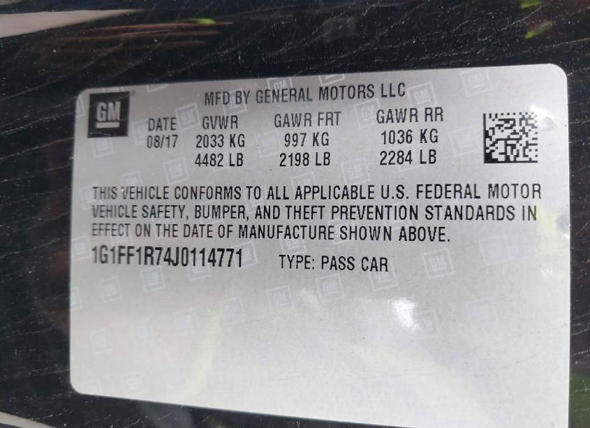 Photo 9 of 2018 Chevrolet Camaro 1SS (VIN 1G1FF1R74J0114771)