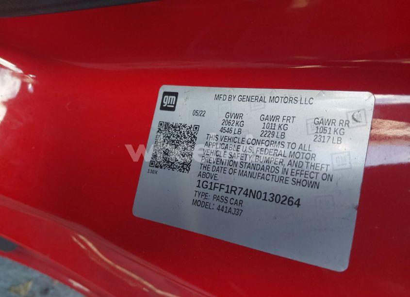 Photo 9 of 2022 Chevrolet Camaro RWD 1SS (VIN 1G1FF1R74N0130264)