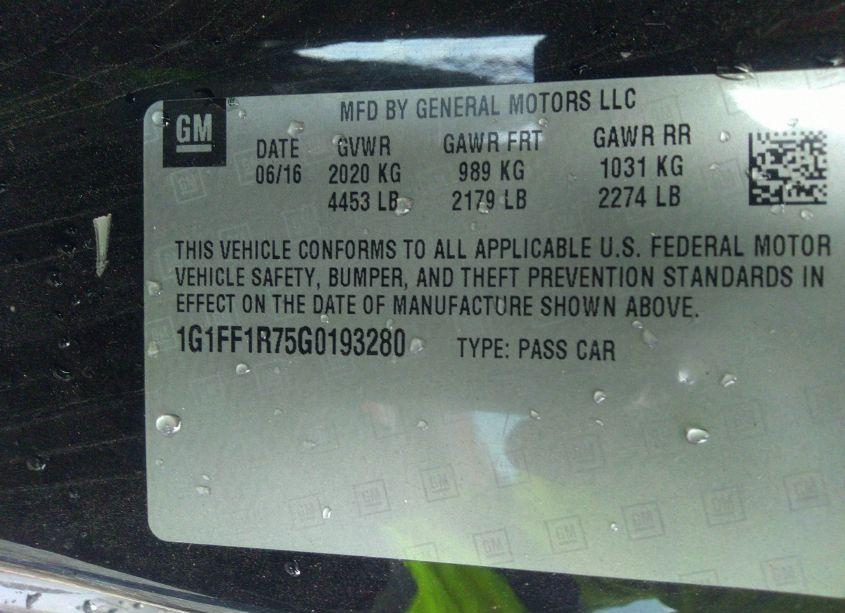 Photo 9 of 2016 Chevrolet Camaro 1SS (VIN 1G1FF1R75G0193280)