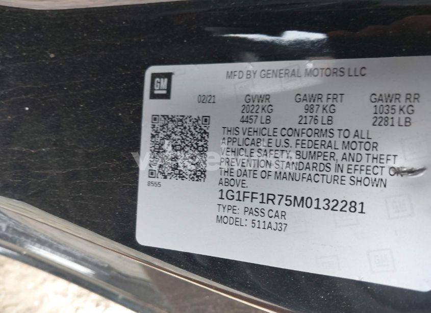 Photo 9 of 2021 Chevrolet Camaro RWD LT1 (VIN 1G1FF1R75M0132281)