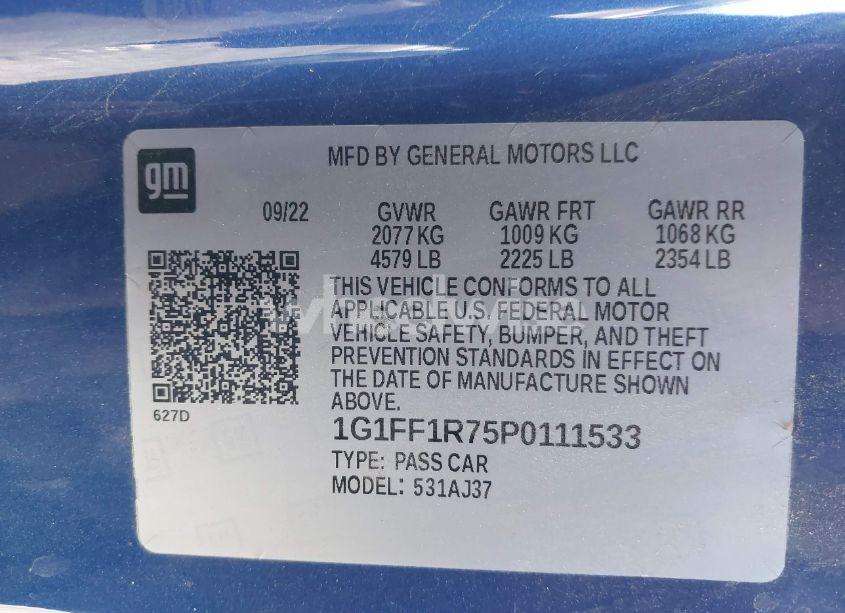 Photo 9 of 2023 Chevrolet Camaro RWD 1SS (VIN 1G1FF1R75P0111533)