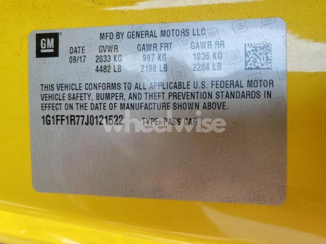 2018 CHEVROLET CAMARO SS (VIN 1G1FF1R77J0121522) main photo