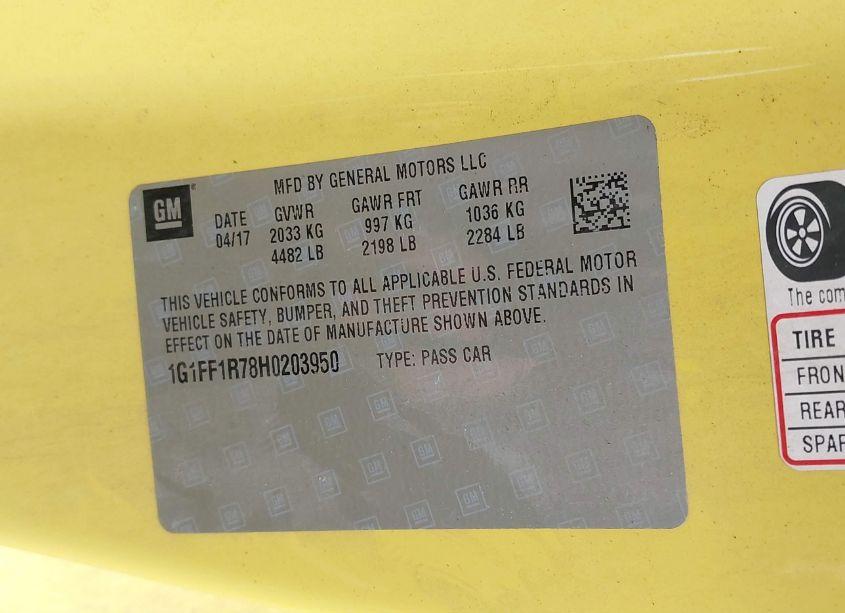 Photo 9 of 2017 Chevrolet Camaro 1SS (VIN 1G1FF1R78H0203950)