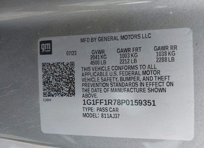 Photo 9 of 2023 Chevrolet Camaro RWD 1SS (VIN 1G1FF1R78P0159351)