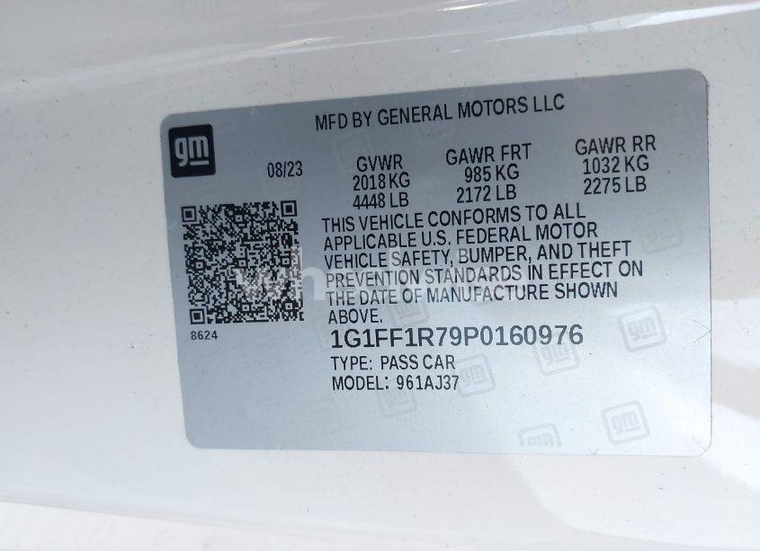 Photo 9 of 2023 Chevrolet Camaro RWD LT1 (VIN 1G1FF1R79P0160976)