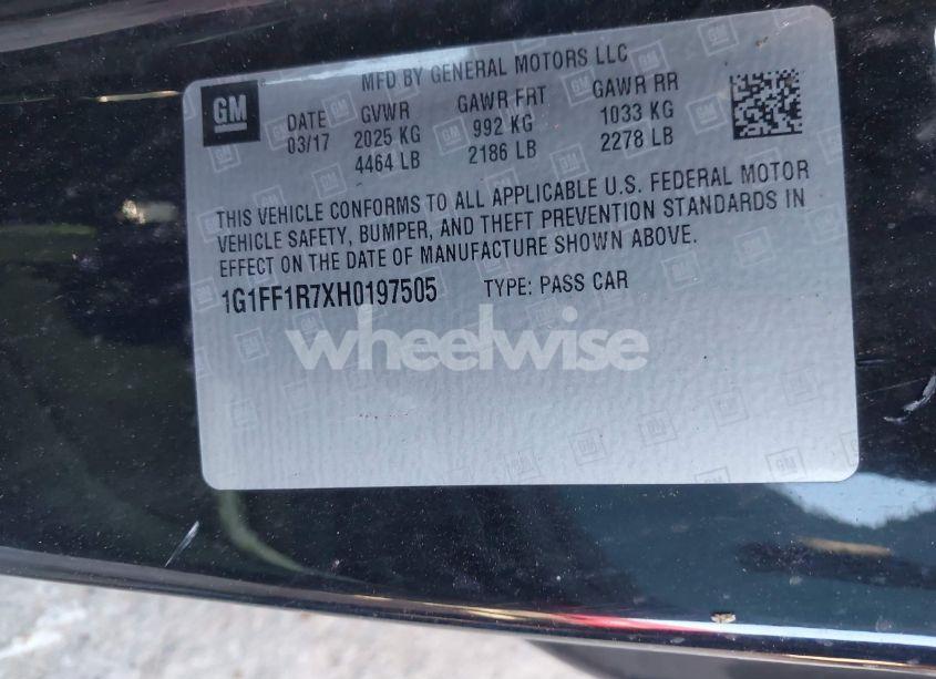 Photo 9 of 2017 Chevrolet Camaro 1SS (VIN 1G1FF1R7XH0197505)