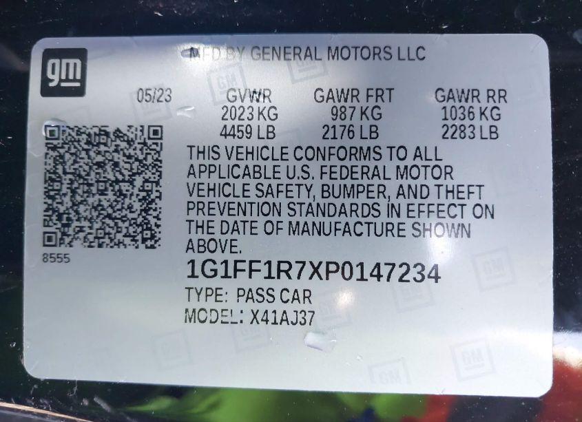 Photo 9 of 2023 Chevrolet Camaro RWD LT1 (VIN 1G1FF1R7XP0147234)