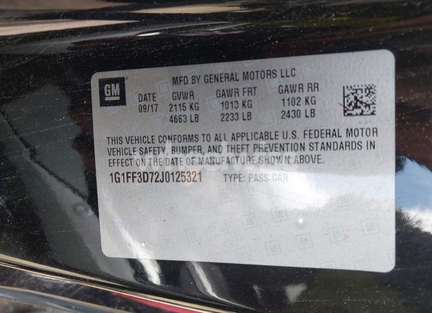 Photo 9 of 2018 Chevrolet Camaro 1SS (VIN 1G1FF3D72J0125321)