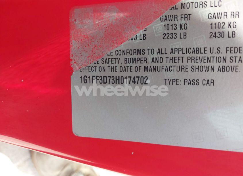 Photo 9 of 2017 Chevrolet Camaro 1SS (VIN 1G1FF3D73H0174702)