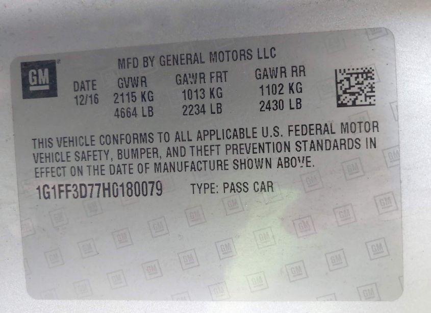 Photo 9 of 2017 Chevrolet Camaro 1SS (VIN 1G1FF3D77H0180079)