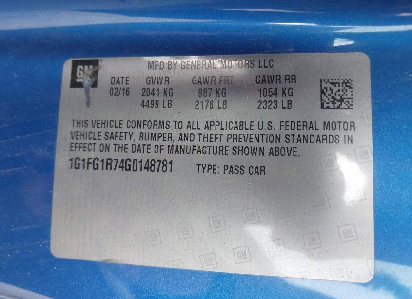 Photo 9 of 2016 Chevrolet Camaro 2SS (VIN 1G1FG1R74G0148781)