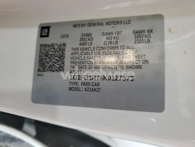 Photo 8 of 2019 CHEVROLET CAMARO SS (VIN 1G1FG1R74K0127373)